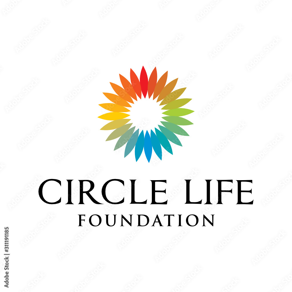 Circle Flower logo icon design template elements Circle Flower logo icon design template elements