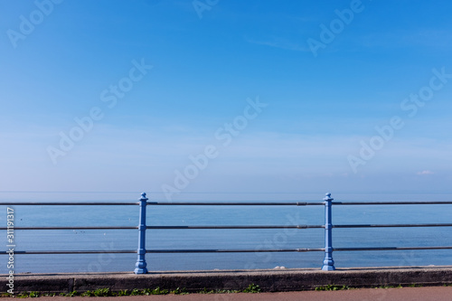 View of Blue Sea and Blue Sky from Morecambe seafront