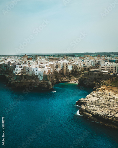 Italy from drone. Above sea