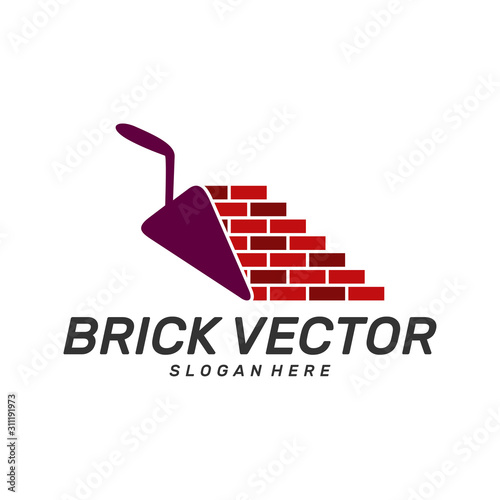 Brick Building logo design vector, Brickwork simple modern logo template, Emblem, Design Concept, Creative Symbol, Icon
