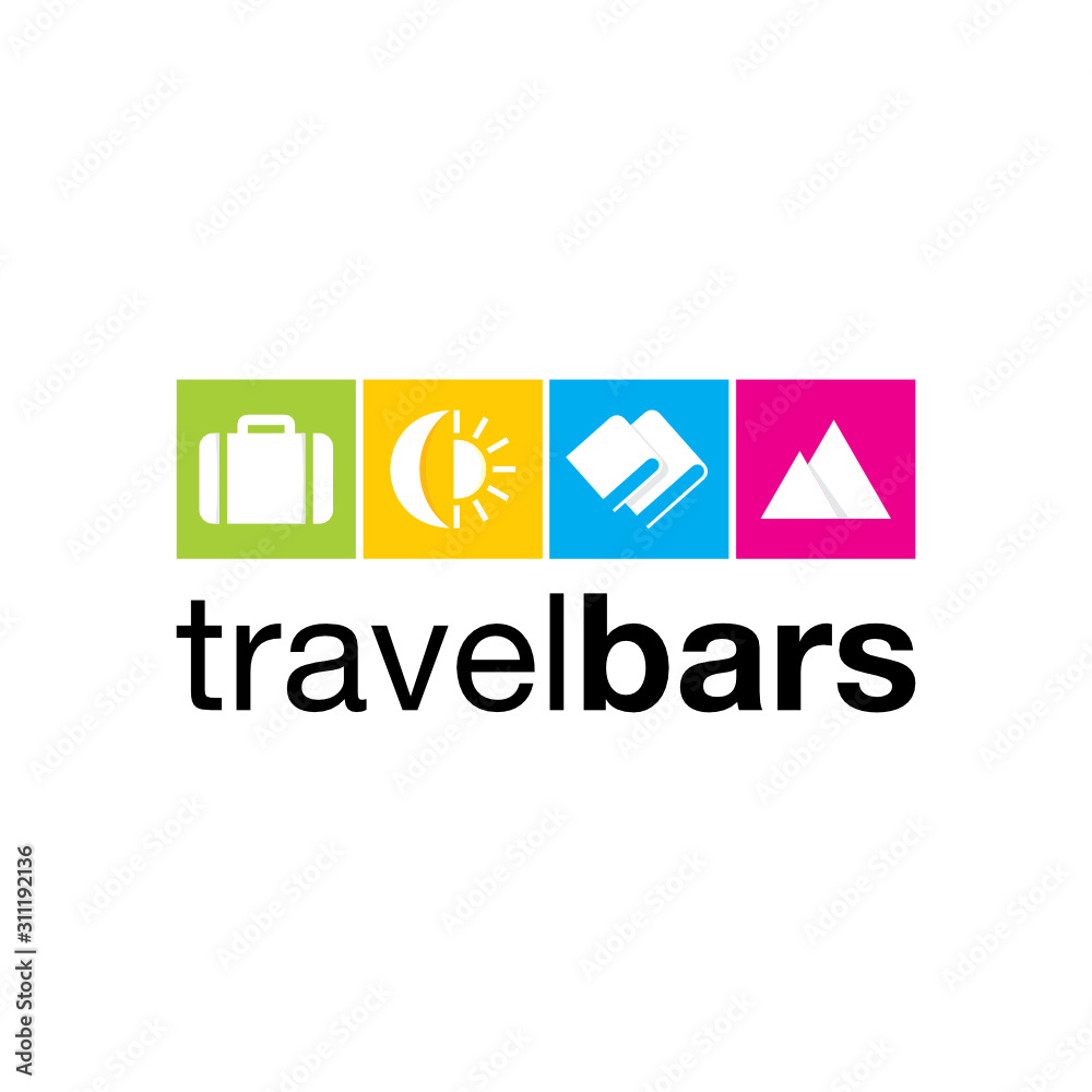 Travel Bag Sun Book Mountain logo icon design template elements Travel Bag Sun Book Mountain logo icon design template elements