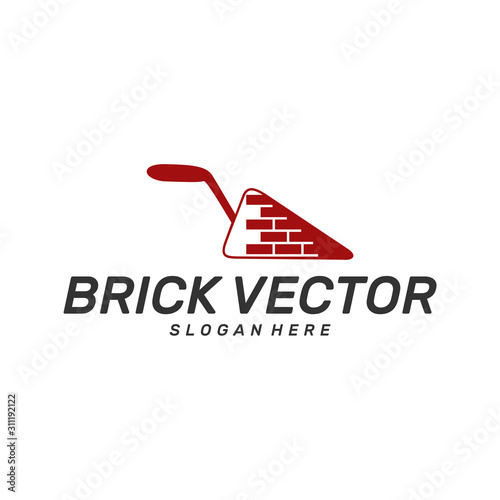 Brick Building logo design vector, Brickwork simple modern logo template, Emblem, Design Concept, Creative Symbol, Icon