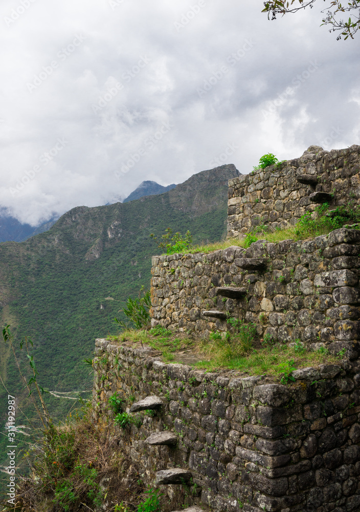 Fototapeta premium Inca architecture of the sacred valley of Machu Pichu, Cusco Peru