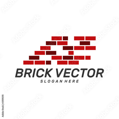 Brick Building logo design vector, Brickwork simple modern logo template, Emblem, Design Concept, Creative Symbol, Icon