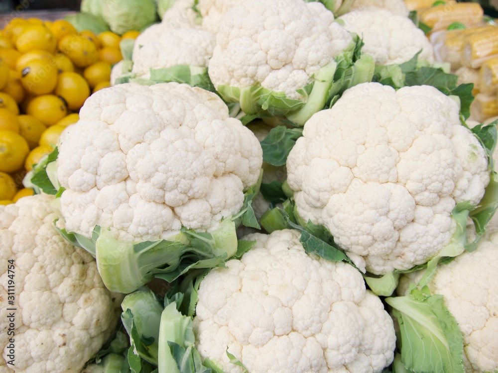 fresh cauliflower in market fresh cauliflower in market