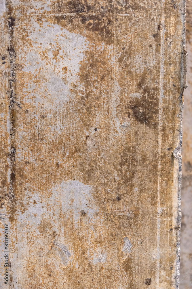 rusty wall. cement or concrete on the construction site. texture or background for the design. copy space rusty wall. cement or concrete on the construction site. texture or background for the design. copy space