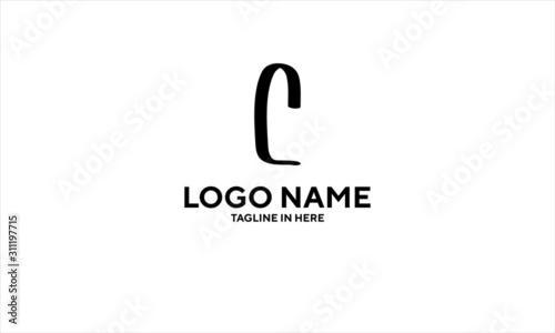 The concept of the logo with the initials letter C is a simple classical model handwritten script, very suitable for a symbol or company logo in an art or photography midwife