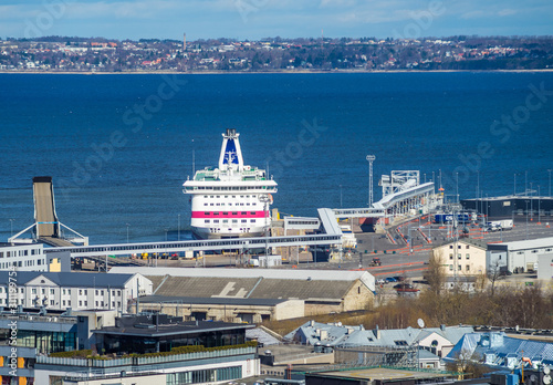 21 April 2019, Tallinn, Estonia. High-speed passenger and car ferry of the Estonian shipping concern Tallink BALTIC QUEEN in the port of Tallinn. © fifg