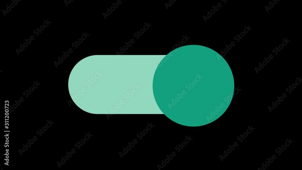 Switch On and Off Button on Phone and Tablets Screens. Toggle Button on Black Background. Loop Animation. Switch On and Off Button on Phone and Tablets Screens. Toggle Button on Black Background. Loop Animation.