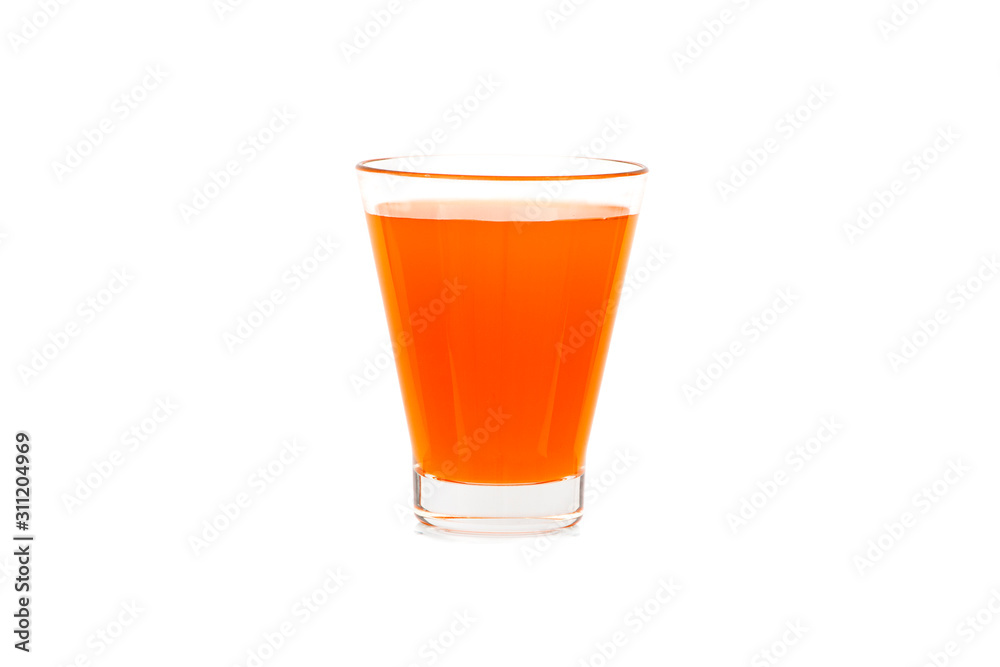 Orange cocktail in a glass for martini with ice isolated on a white background. Orange cocktail with martini on a white background. Orange cocktail in a glass for martini with ice isolated on a white background. Orange cocktail with martini on a white background.