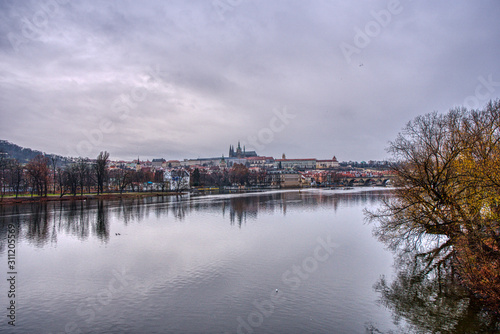 Cathedral with castle from Vltava in Prague © Martin