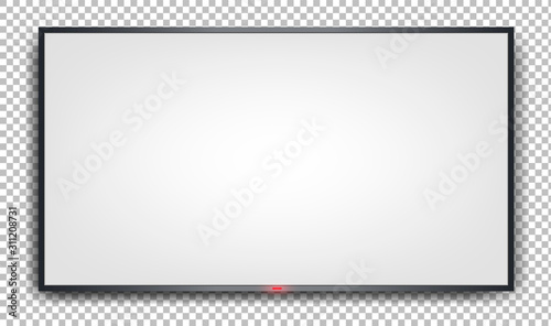 White banner on a transparent background. The wall panel is white. Realistic image. Element for Dizan. Isolated vector illustration.