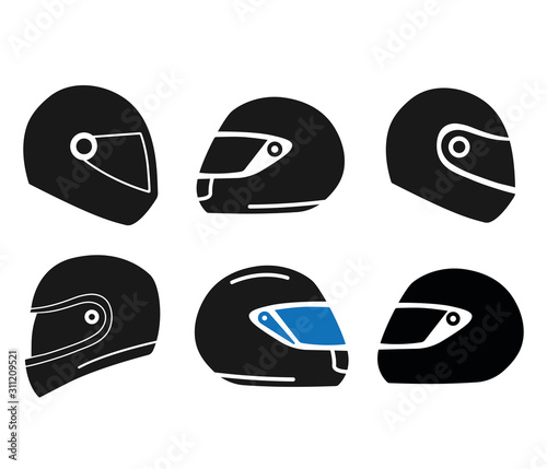Motorcycle helmet icon sets