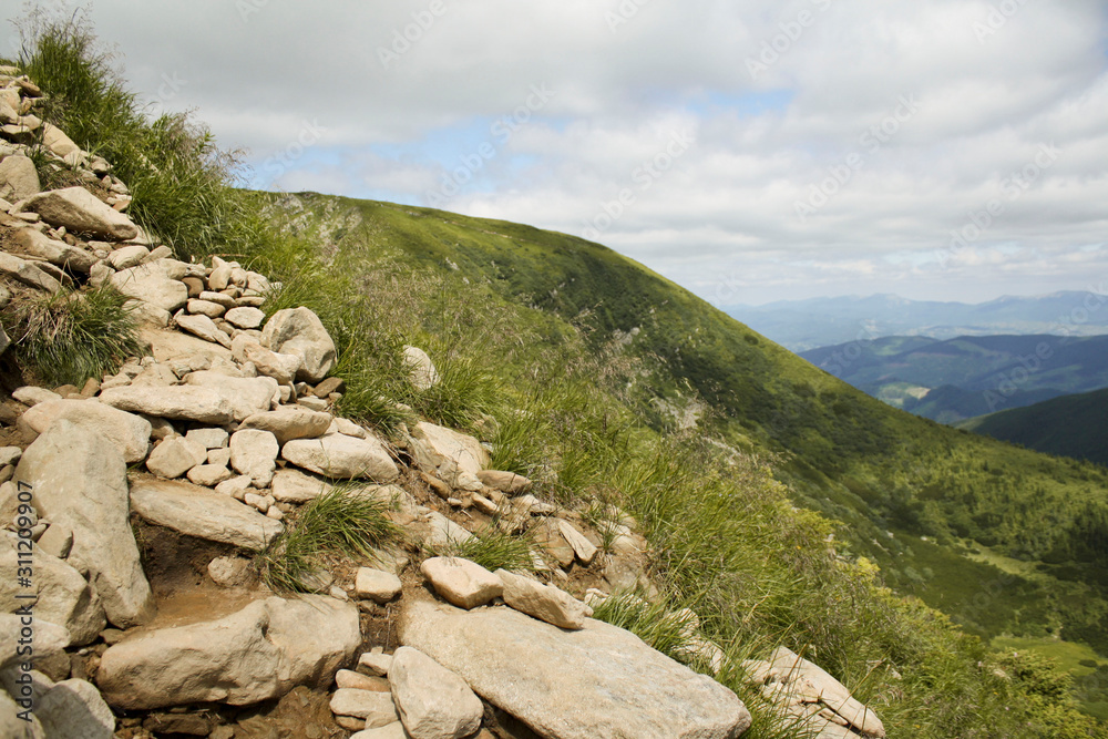 stones, mountains, clouds in the Carpathians, Ukraine stones, mountains, clouds in the Carpathians, Ukraine