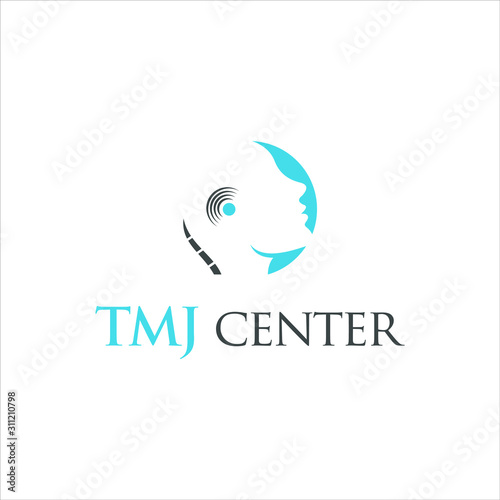 simple abstract Temporomandibular Joint logo template. human head or face vector