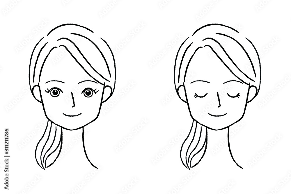 女性の顔 美容 メイク モノクロ 女性の顔 美容 メイク モノクロ