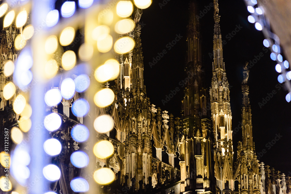 Milano luci di Natale Piazza Duomo e Galleria Stock Photo | Adobe Stock
