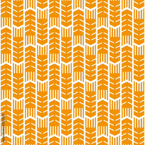 Wheat spike. Grain plant silhouette. Wheat pattern. Template vector.