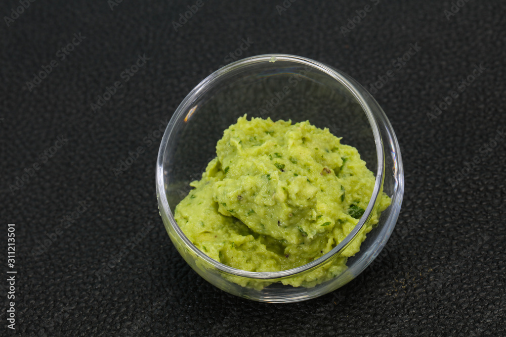 Avocado guacamole sauce with chili pepper Avocado guacamole sauce with chili pepper