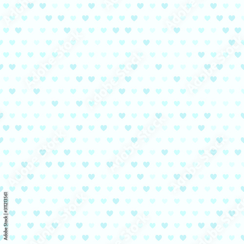 Cyan heart pattern. Seamless vector background