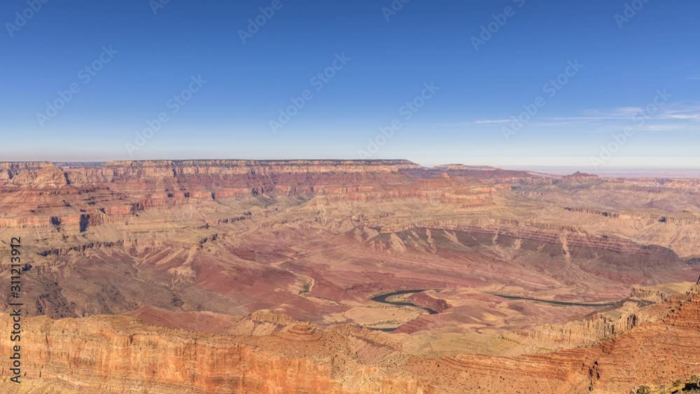 Clouds move across the Grand Canyon at Moran Point during a vibrant day Clouds move across the Grand Canyon at Moran Point during a vibrant day