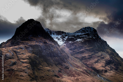 Glencoe mountains in highlands, scotland.