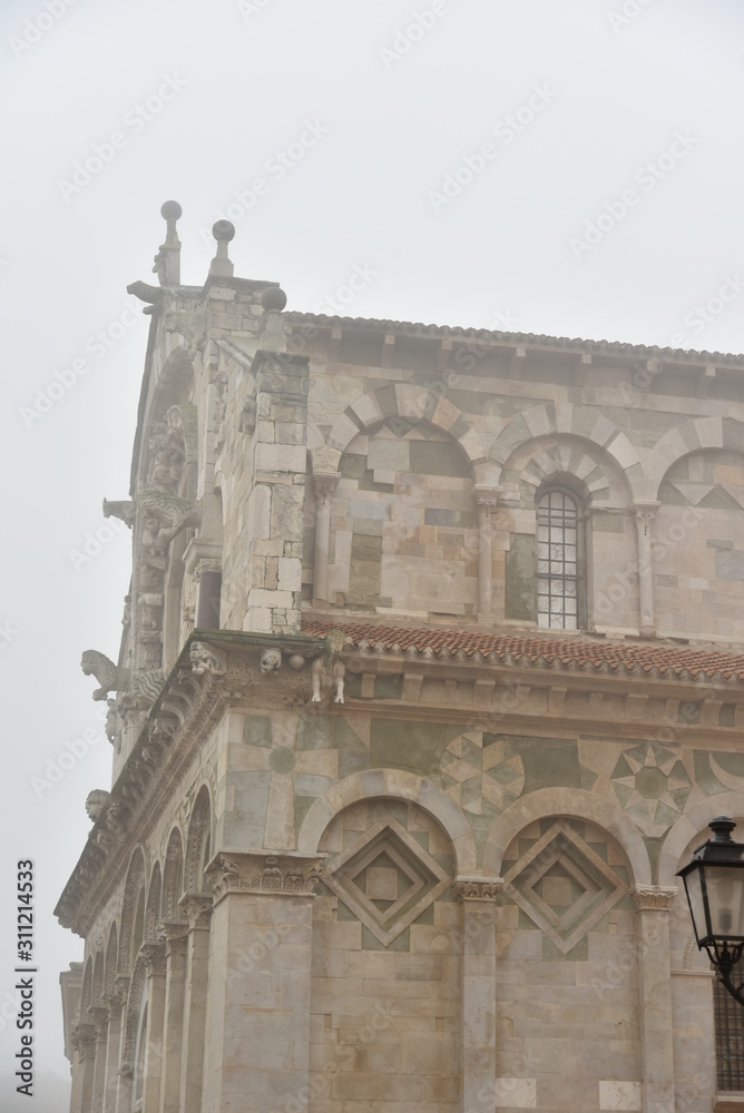 Troia Cathedral by Morning With Foggy Weather
