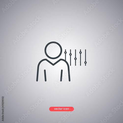 Self discipline icon isolated on a gray background. Line style modern design. 