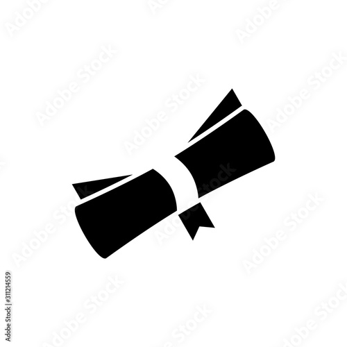 Paper roll, certificate diploma icon