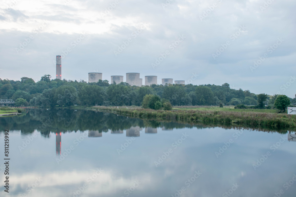 River Trent and Power Station during morning