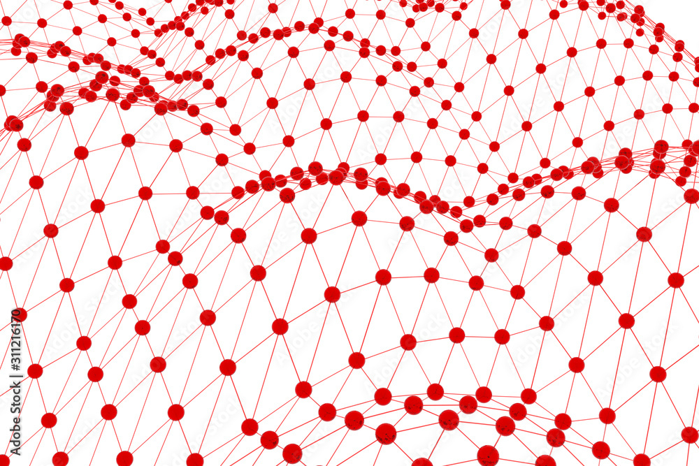 3d rendering red polygonal landscape on abstract white background, Low poly on white background 3d rendering red polygonal landscape on abstract white background, Low poly on white background