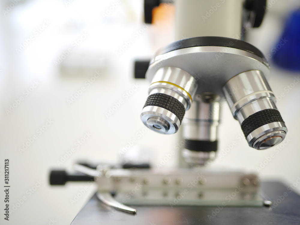 the closeup lens from microscope in medical science laboratory in collage the closeup lens from microscope in medical science laboratory in collage
