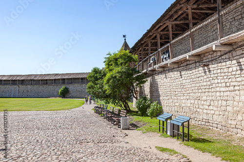 The ancient Kremlin (Krom) in the city of Pskov photo