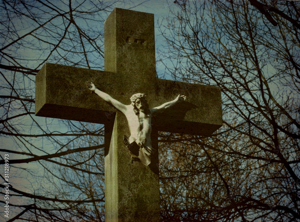Destroyed Jesus grave statue Stock Photo Adobe Stock