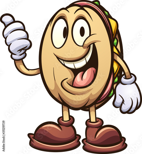 Torta Mexican sandwich cartoon character clip art. Vector illustration with simple gradients. All on a single layer.