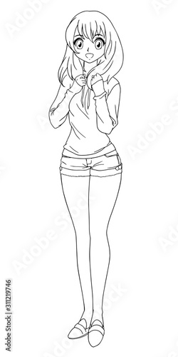   Anime Girl Coloring Pages Full Body Best