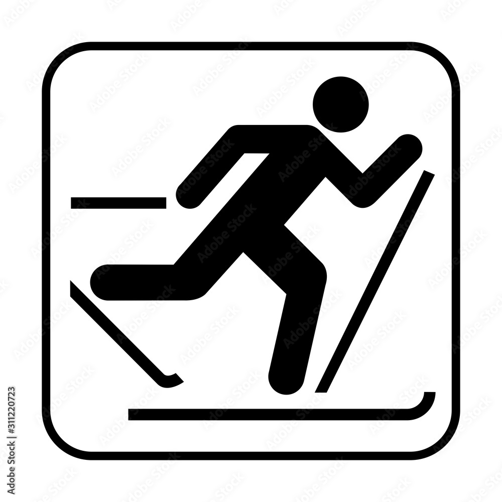 Cross country skiing symbol icon Cross country skiing symbol icon