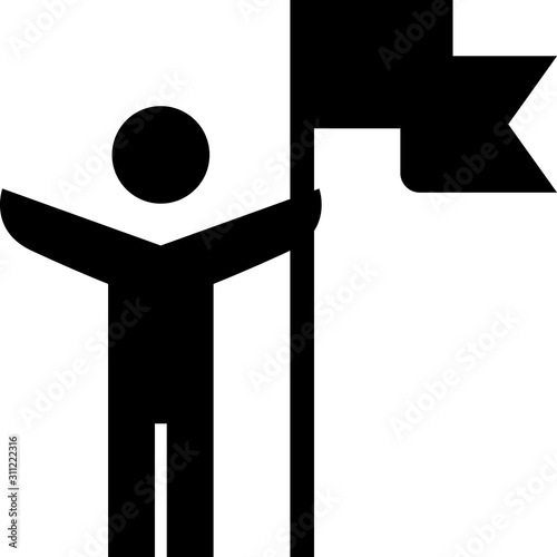 Standard Bearer With Flag Vector Icon