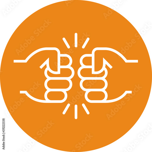 Two Hands Fist Bump Gesture Outline Icon