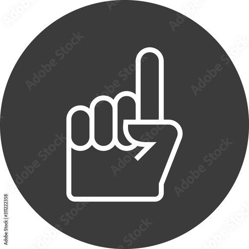 We Are Number One Foam Finger Outline Icon