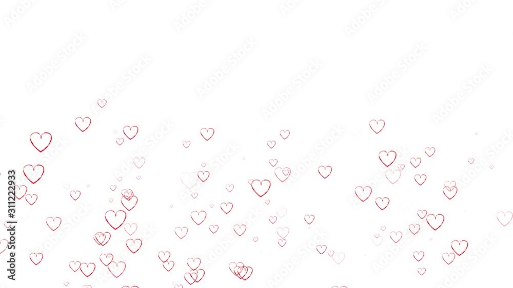 Hand drawn animation red hearts in scribble style. Doodle cartoon loop movie for Valentines Day Hand drawn animation red hearts in scribble style. Doodle cartoon loop movie for Valentines Day