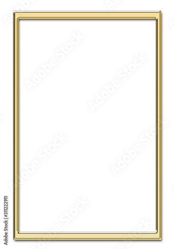 Ilustración de marco metálico en oro
