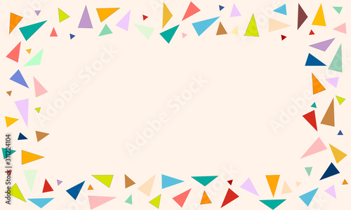 Colorful triangle vector of small triangles on a cool yellow background Illustration of an abstract texture of a triangle Pattern design for banner, poster, cover