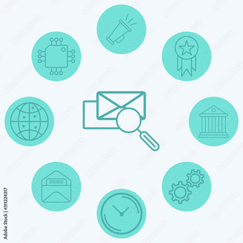 Search mail vector icon sign symbol Search mail vector icon sign symbol