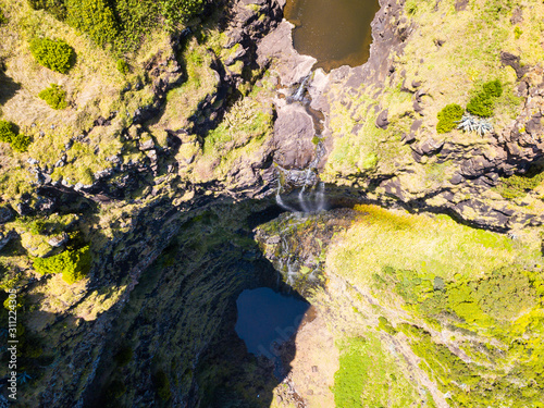 Azores Santa Maria Small Waterfall aerial Aveiro Cascade