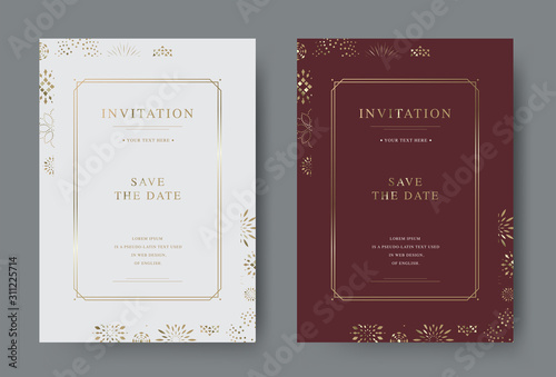 Set of vintage luxury vector invitation card