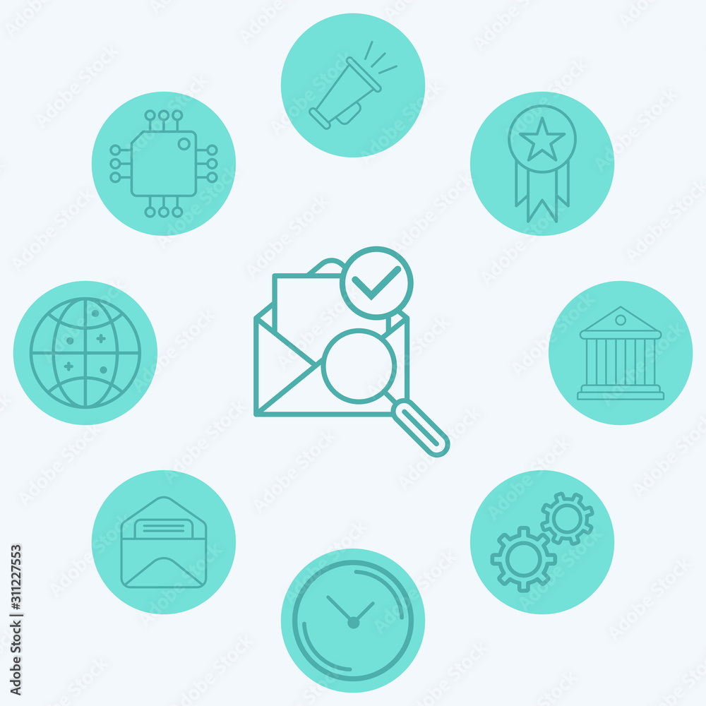 Search mail vector icon sign symbol Search mail vector icon sign symbol