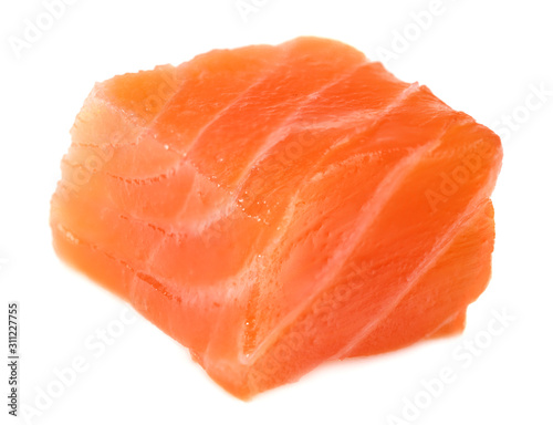 Red fish. Raw salmon fillet isolate on white background