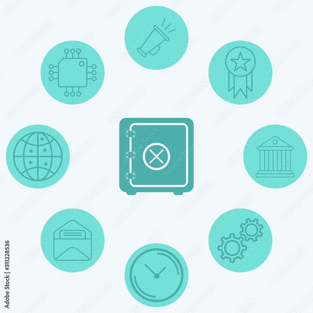 Safe box vector icon sign symbol Safe box vector icon sign symbol