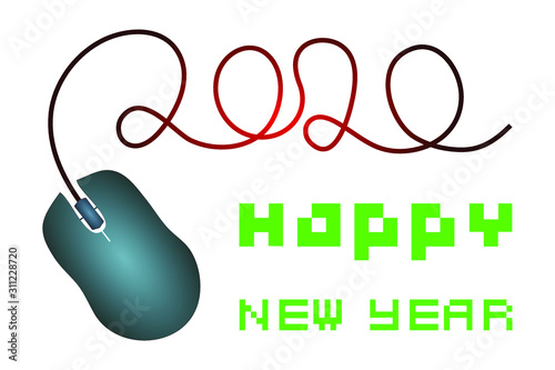 Greeting card for a happy new year for gamers.